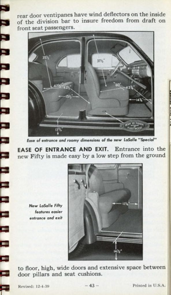 1940 Cadillac LaSalle Data Book Page 33